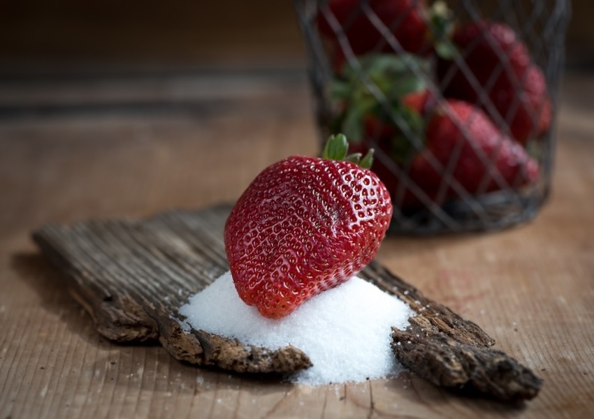 Erdbeere auf Zucker